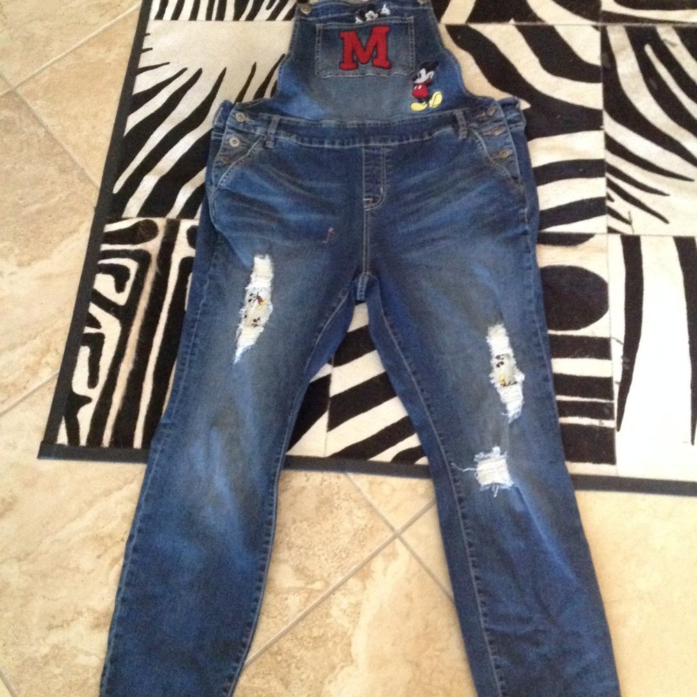 torrid Denim Mickey Patch Overalls in Blue